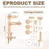 PATIKIL Embroidery Hoop Stand, Adjustable Beech Wood Cross Stitch Stand Holder with Built-in Storage Tray for DIY Art Craft, Sewing, Needlework Projects, with 6" & 8" Embroidery Hoop view 2