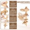 PATIKIL Embroidery Hoop Stand, Adjustable Beech Wood Cross Stitch Stand Holder with Built-in Storage Tray for DIY Art Craft, Sewing, Needlework Projects, with 6" & 8" Embroidery Hoop view 3