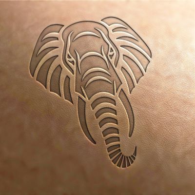 Leather Stamp : Elephant Stamp - Delrin Material-(h) 3.5cm x (w) 3.4cm