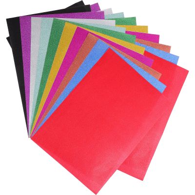 DOITOOL 20 Sheets Diy Craft Paper Glitter Cardstock Pink Paper Adhesive Foil Decoupage