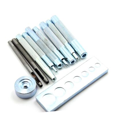LIFKOME 11-Piece Leathercraft Tool Die Punch Snap Kit with Base for Installing Rivet Buttons for DIY Crafts Jackets and Bag Repairs