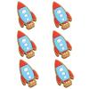 Angoily 6pcs Cute Cartoon Pencil Caps Adorable PVC Rocket Pencil Extenders Fun Tip Protectors for Boys and Girls and Students for School and Office Use view 1
