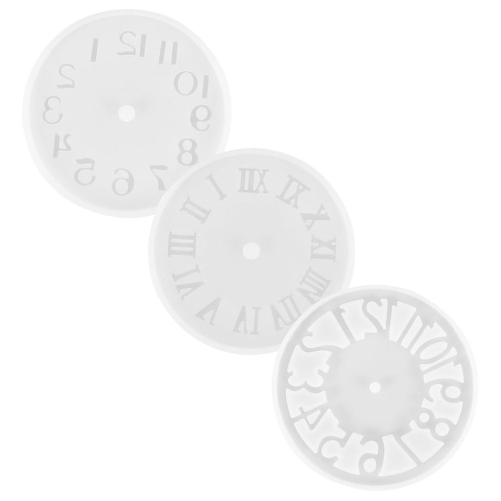 DOITOOL 3pcs DIY Epoxy Silicone Clock Mold Handicraft Silicone Molds for Creating Unique Flexible Durable and Easy to Demold DIY Crafts and Gifts