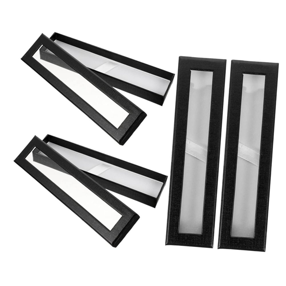 Angoily 4pcs Pen Storage Box Signature Organizer Paper Pen Container Cardboard Pencil Case Art Supply Storage