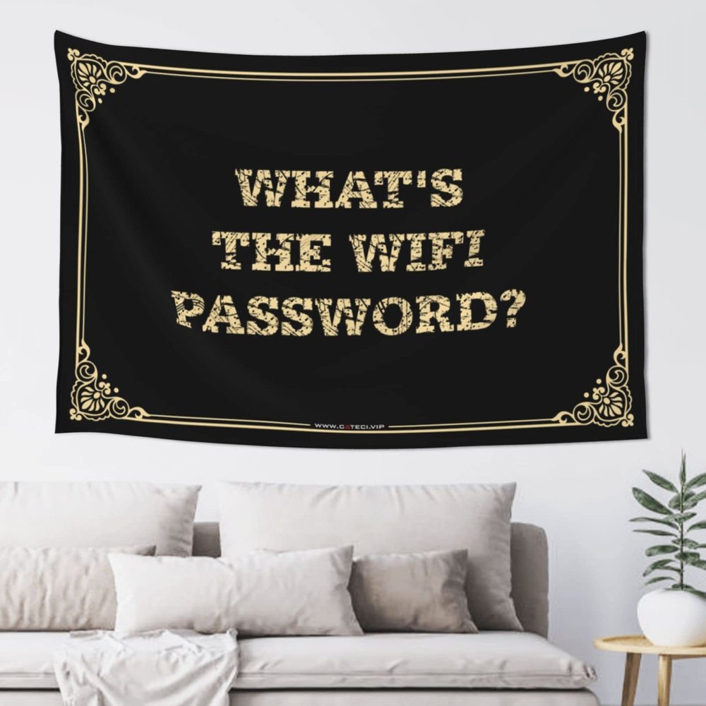 CDWS Funny House Decor What'S The Wifi Password? Tapestyr Wall Tapestry Funky Decor(100X150CM)