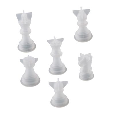 Housoutil 6pcs DIY Chess Pieces Mold Silicone Chess Pieces Mold for DIY Desktop Decor