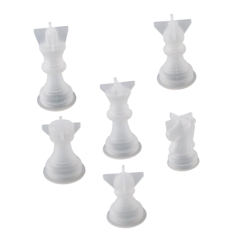Housoutil 6pcs DIY Chess Pieces Mold Silicone Chess Pieces Mold for DIY Desktop Decor