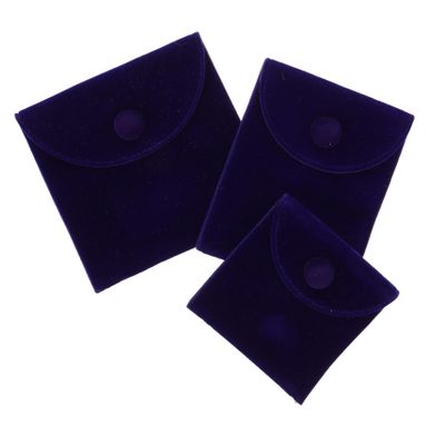 OUNONA 3pcs Jewelry Pouch Dark Snap Button Bags for Necklaces and Earrings Storage Soft and Protective Jewelry Packaging