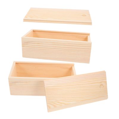 DOITOOL 2pcs Wooden for Men Jewelry Storage Box DIY Craft Hobbies Small Storage Crate