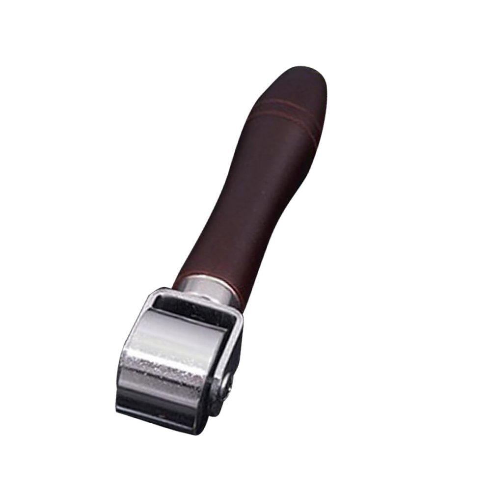 Artibetter Leather Roller Tool 26mm Leathercraft Roller Leather Pressing Tool Bonding Steel Material Solid Wood Handle Comfortable Grip