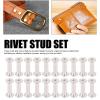 CHEOTIME 100 Sets M2.5 Rivet Stud Set, 0.14x0.47x0.28in Flat Round Head Rivet Stud Fastener Set Repair Rivets Kit Assorted Chicago Binding Screw Rivets Used for Leather Crafts (3.5 * 12 * 7mm) view 3