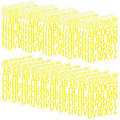 25 Sheets Letter Stickers Alphabet Number Stickers Vinyl Self-Adhesive Stick on Letters for Scrapbooking Sticker Water Bottles Mailbox Custom DIY Crafts Sign Classroom Decor (Yellow, 1+2 Inch)