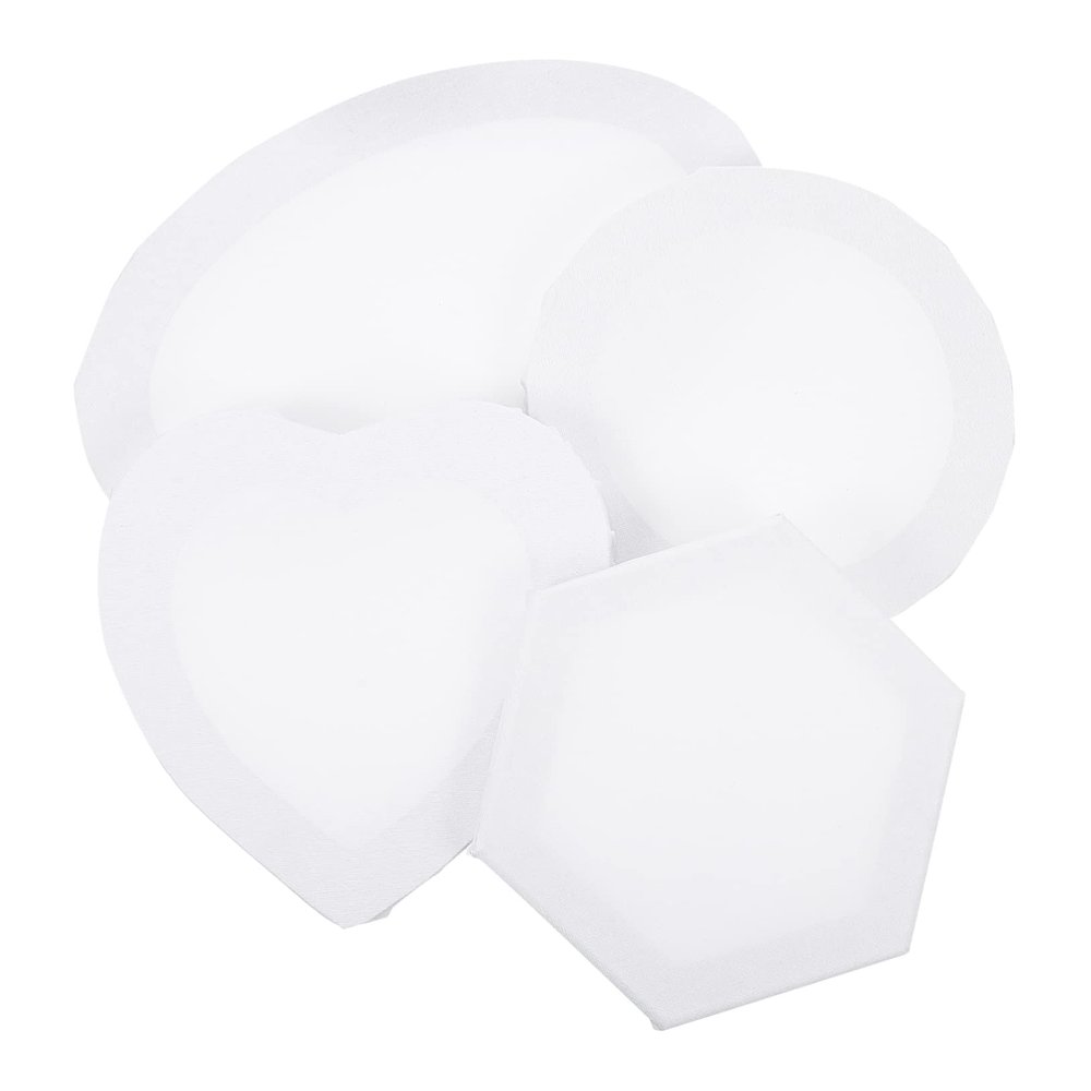 ARTIBETTER 4pcs Unique Oil Painting Frame Blank Canvas Boards Heart Lightweight Supplies for Painting