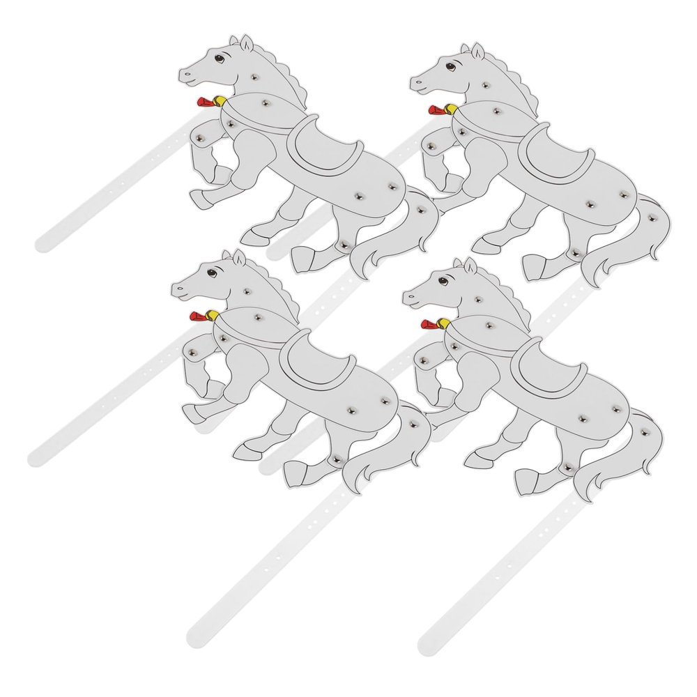HEALSOPTHY 4pcs Horse Shadow Puppets Craft for Traditional Chinese Performance Handmade Kits Easy to Assemble Horse Figure Props for Creative Storytelling