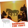 HEALSOPTHY 4pcs Horse Shadow Puppets Craft for Traditional Chinese Performance Handmade Kits Easy to Assemble Horse Figure Props for Creative Storytelling view 3