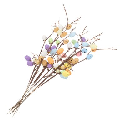Holibanna 10pcs Easter Twig Stems for Floral Arrangements Realistic Artificial Easter Branches for Wreaths and Home Decor for Spring Celebrations and Photo Decorations