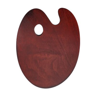Artibetter Wooden Color Mixing Palette Tray Medium Oval Pigment Mixing Board for Artists Easy to Clean Convenient Storage Art Supplies for Oil and Watercolor Painting Walnut Finish
