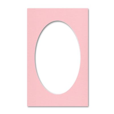 14x18 Matting for 11x14 Oval Photograph or Artwork 4-Ply Bevel Cut Acid Free Matboard for Picture framing (Pink)