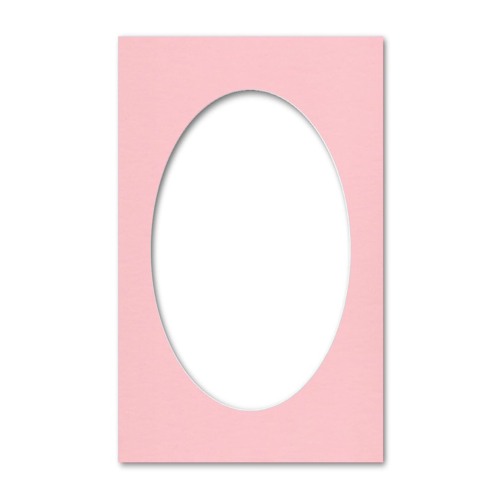 14x18 Matting for 11x14 Oval Photograph or Artwork 4-Ply Bevel Cut Acid Free Matboard for Picture framing (Pink)