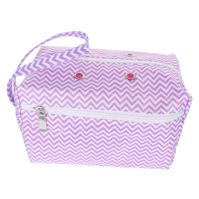 OSALADI Wool Storage Bag for Crochet Hooks and Knitting Needles Organizer Pouch for Yarn and Accessories Compact Travel-Friendly Design Stripes