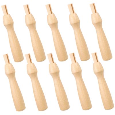 Hohopeti 10pcs Felting Handles Wooden Wool Felting Tool Replacement for Safe for DIY