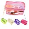 DOITOOL Knitting Tool Storage Bag Mesh Yarn Tote Organizer Needles Hooks Crochet Yarn Sewing Kit Holder Large Capacity Pink view 1