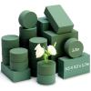 Baderke 30 Pack Floral Foam Blocks Round & Block Foam Set Green Wet & Dry Flower Blocks for Fresh & Artificial Flower Arrangement Florist Supplies for DIY Arts Crafts & Weddings view 1