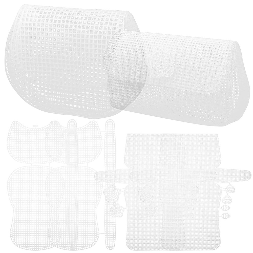 Gadpiparty 6Pcs Plastic Mesh Canvas Sheets 16.73X9.05In Needlepoint Crafting Sewing Sheets for DIY Crochet Bags Purses Handbag Accessories