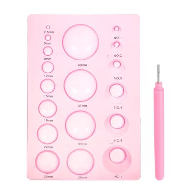 MECCANIXITY Quilling Tools 7.7x5.1 Inch, Half Ball Domes 3-Row Crimper Tools with Quilling Pen for 3D Flower Pots Crafts, Pink