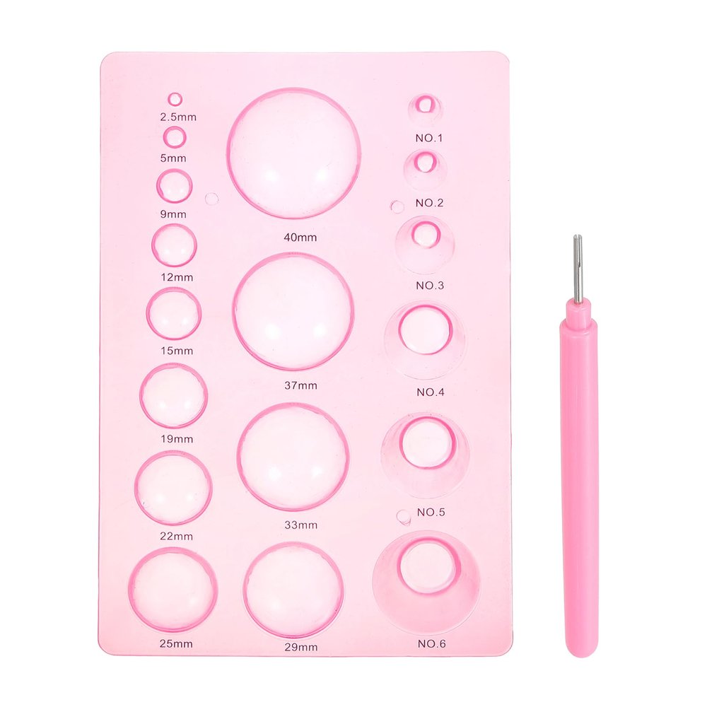 MECCANIXITY Quilling Tools 7.7x5.1 Inch, Half Ball Domes 3-Row Crimper Tools with Quilling Pen for 3D Flower Pots Crafts, Pink