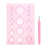 MECCANIXITY Quilling Tools 7.7x5.1 Inch, Half Ball Domes 3-Row Crimper Tools with Quilling Pen for 3D Flower Pots Crafts, Pink view 1