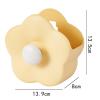 Flower-Shaped Wall-Mounted Storage Organizer, 13.9 x 8 x 13.5 cm, Pastel Colours, Decorative Holder for Stationery and Cosmetics (yellow) view 2