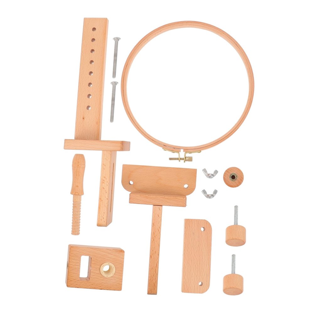 KOCKSHION 360degree Rotating Cross Stitch Stand Wooden Embroidery Hoops DIY Embroidery Accessory Craft Hoop for Sewing Table