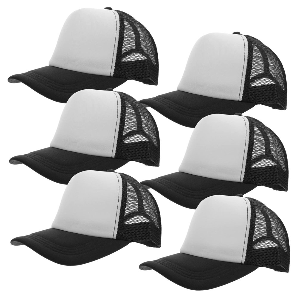 Ipetboom 10pcs Blank Trucker Hats for Sublimation Unisex Outdoor Baseball Caps for Heat Transfer Designs for Sports Fishing Camping Black