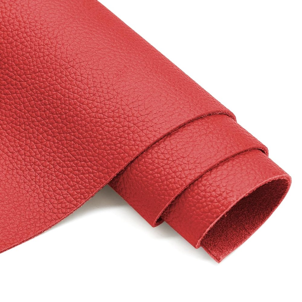 Aijoviko Genuine Top Grain Leather Sheets Soft & Durable Cowhide Leather(1.3-1.5mm) for DIY Crafts, Leather Repair, Furniture Upholstery, Wallet,Bag,Perfect for Leather Craft Enthusiast(red12"*24")