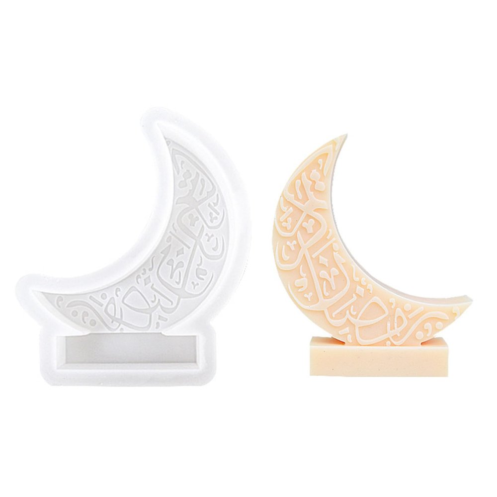 QIEIEI Moon Silicone Mould Moon Shaped Candle Molds Soap Castings Molds Handmade Resin Molds for Eid Ramadans Decorations