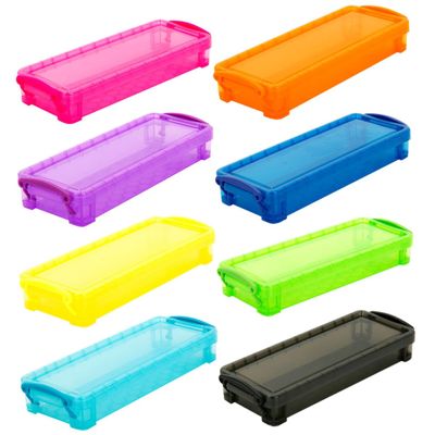 DOITOOL 8pcs Large Capacity Pencil Box Organizer for Pencils Markers and Supplies Multi-use Storage Case Colors for Home School and Office