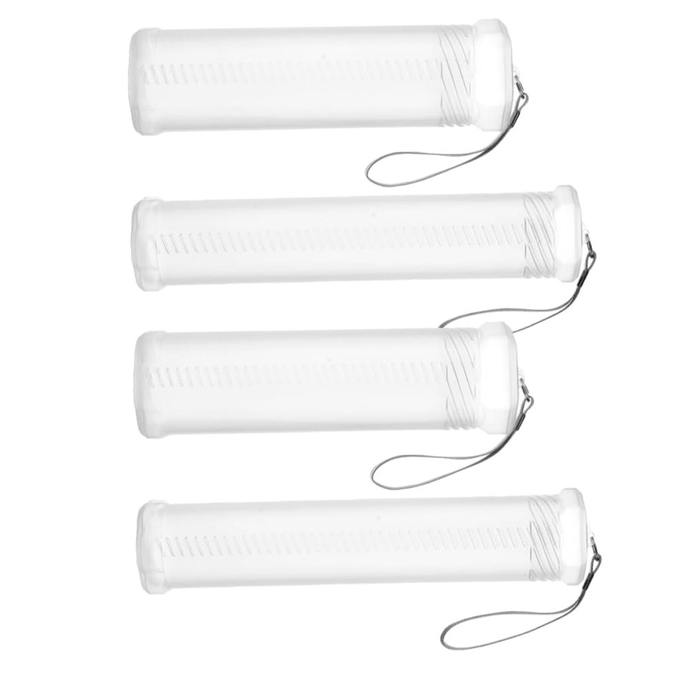 Angoily 4pcs Extendable Plastic Brush Storage Tube Clear Paint Brush Holder for Watercolor Pens Drawing Tools Height Design for Artists and Art Supplies