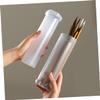 Angoily 4pcs Extendable Plastic Brush Storage Tube Clear Paint Brush Holder for Watercolor Pens Drawing Tools Height Design for Artists and Art Supplies view 4