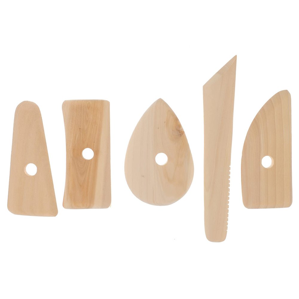 Beatifufu 5Pcs Sculpting Tools for Pottery and Ceramics Wood Pottery Sculpture Molding Tools Versatile Clay Modeling Instruments for Beginners and Crafts