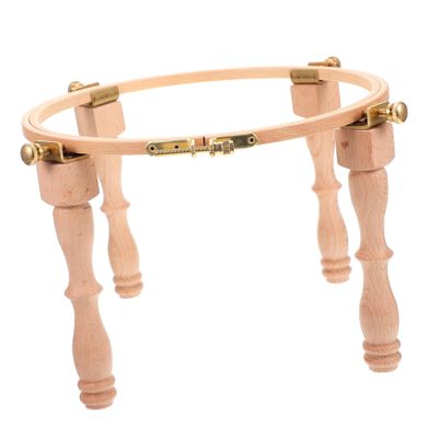 SEWACC 1set Wooden Embroidery Stand Cross Rack for Needlework Solid Legs Frame for Comfortable Hands Crafting