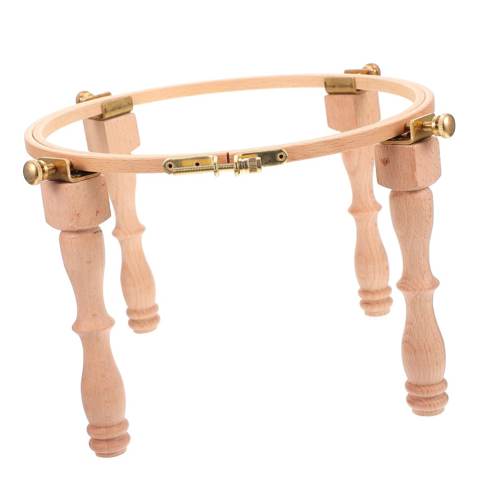 SEWACC 1set Wooden Embroidery Stand Cross Rack for Needlework Solid Legs Frame for Comfortable Hands Crafting