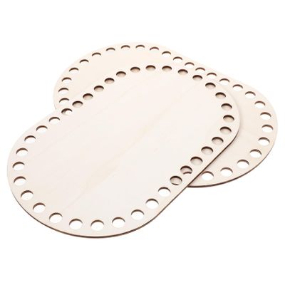 CORHAD 2pcs Natural Wooden Blank Bottoms for Crocheting Moses Basket Base Pre-drilled
