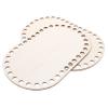 CORHAD 2pcs Natural Wooden Blank Bottoms for Crocheting Moses Basket Base Pre-drilled view 1