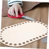 CORHAD 2pcs Natural Wooden Blank Bottoms for Crocheting Moses Basket Base Pre-drilled view 2