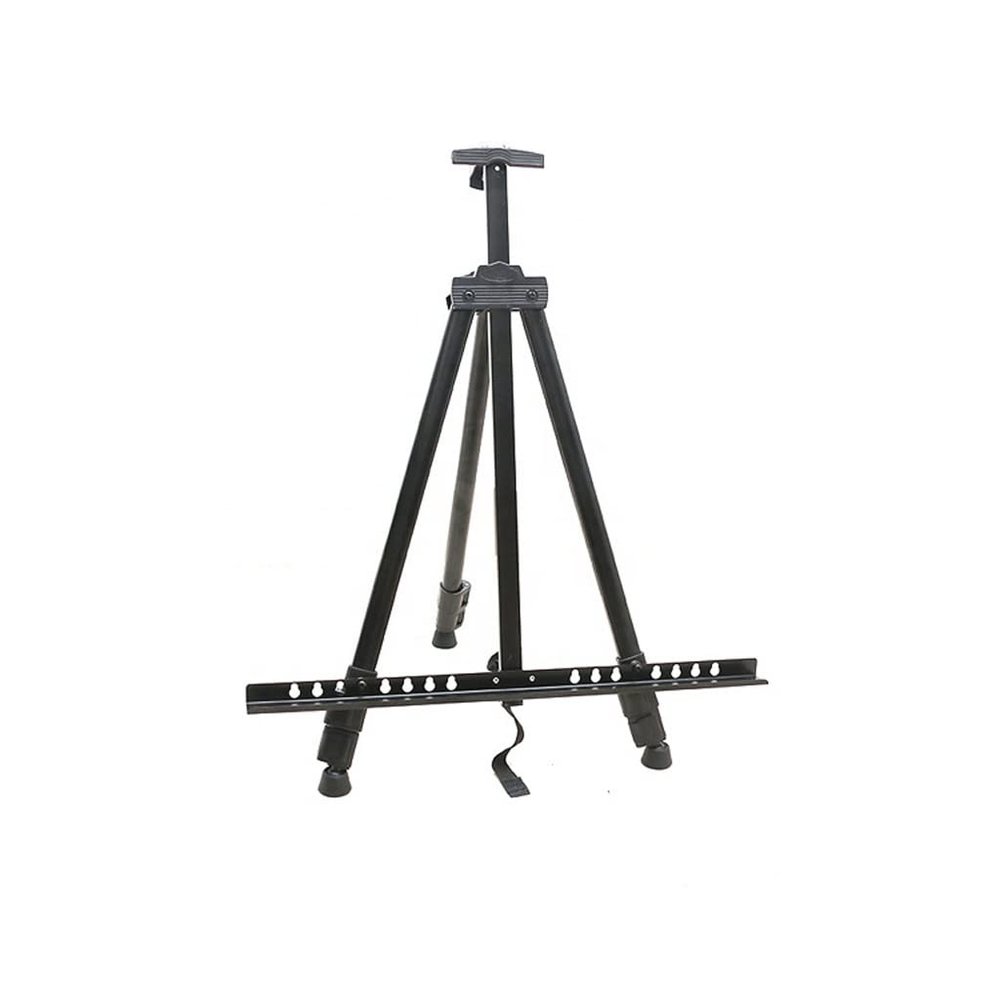 HIONJIN Portable Metal Easel Adjustable Sketch Travel Easel Thickened Triangular Aluminum Alloy Easel Sketch Painting Artist Art Supplies