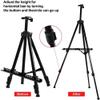 HIONJIN Portable Metal Easel Adjustable Sketch Travel Easel Thickened Triangular Aluminum Alloy Easel Sketch Painting Artist Art Supplies view 4