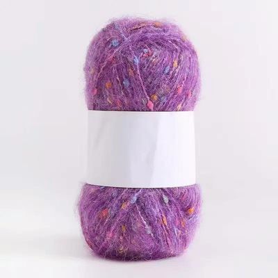 100g/set Colorful Dot Mohair Yarn for Hand Knitting DIY Scarf Hats Bags Clothing Dolls Soft Fluffy Thread