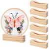 Chunful 6 Pcs Embroidery Hoop Display Stand Wooden Embroidery Frames Holder 2 Tier Groove Cross Stitch Hoop Stand Base Accessories for Display Works Home Exhibition Decor(5.31" X 1.3" X 1.5") view 1