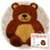 Latch Hook Rug Kit Cute Cartoon Bear Round Carpet Crochet Yarn Craft DIY Hook and Latch Door Mat Tapestry for Christmas Home Floor Decoration 50x50cm-1 view 1